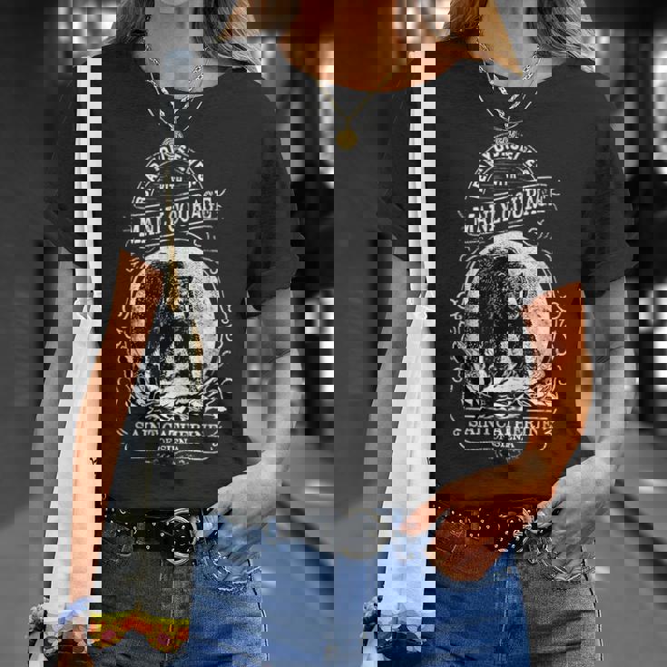 シエナの聖カタリナ 引用 クマの男らしい勇気 カトリック男性 Tシャツ 彼女への贈り物