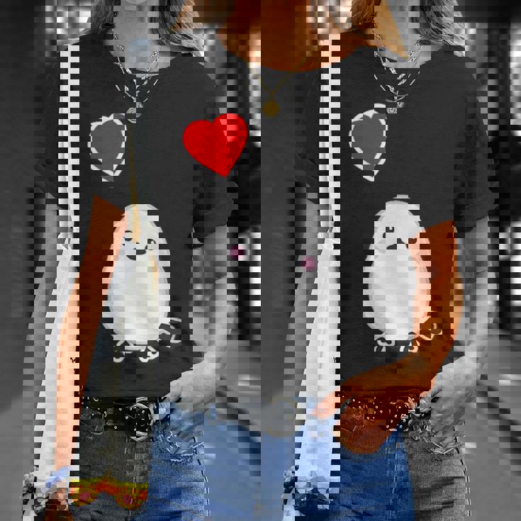 シマエナガ『ハート』白い鳥【どうぶつフレンズ】動物 ゆるくて かわいい Tシャツ 彼女への贈り物