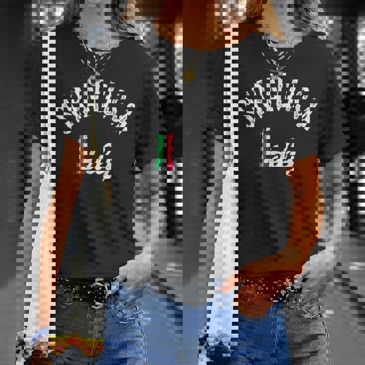 シラクサ シチリア バケーション お土産 レトロ シラクサ Tシャツ 彼女への贈り物