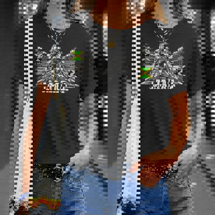 ジャマイカ 陸上競技 ジャマイカ スポーツ ジャマイカ アスリート Tシャツ 彼女への贈り物