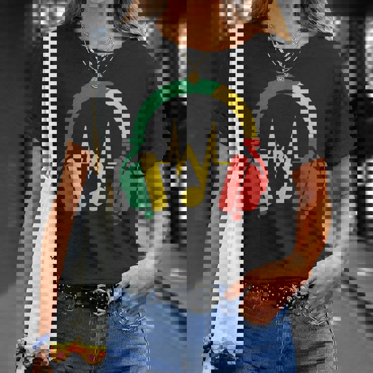 ジャマイカの国旗の色のデザインでレゲエの雰囲気を表現 Tシャツ 彼女への贈り物