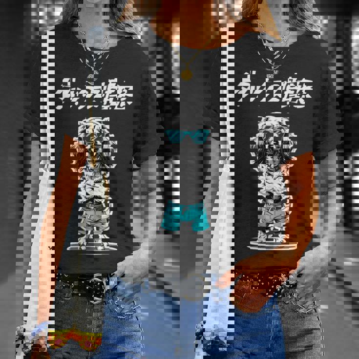 ダックス憤怒 ダックスフンド グッズ 犬 おもしろ 面白い ダジャレ 親父ギャグ 長袖tシャツ Tシャツ 彼女への贈り物