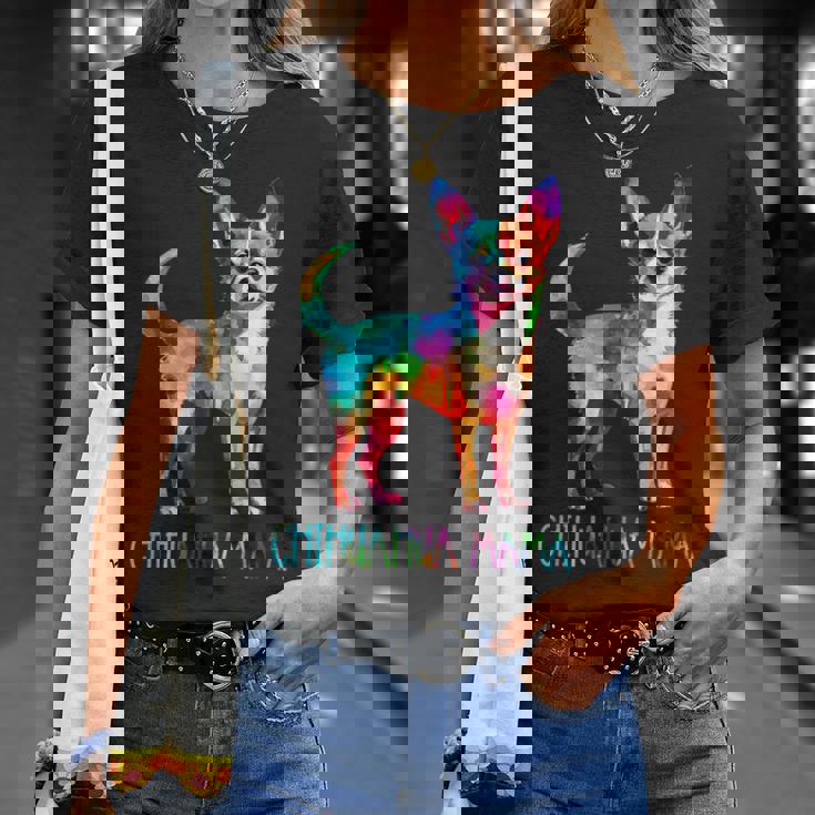 チワワ ママ 水彩画 芸術的 犬 恋人 ティーカップ Tシャツ 彼女への贈り物