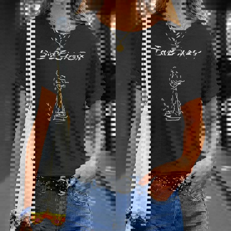 デヴィッド・ギルモアオン・ア・アイランド・ワンカラースケッチ Tシャツ 彼女への贈り物