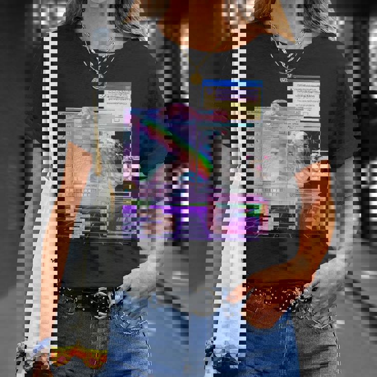 トリッピーサイバー美的ヴェイパーウェイヴインターネットクラシックアート Tシャツ 彼女への贈り物