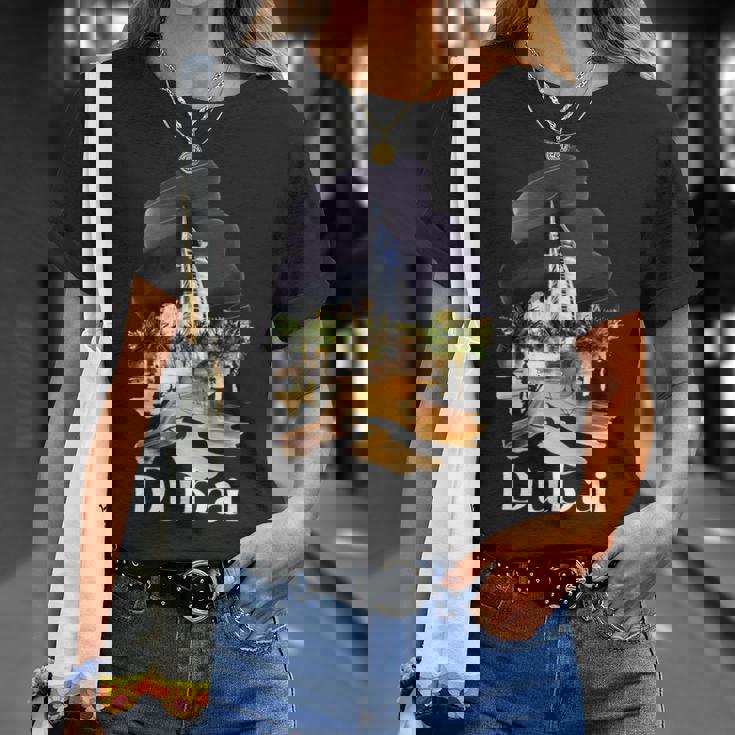 ドバイ Uae お土産絵画 ドバイの街 シャツ 長袖tシャツ Tシャツ 彼女への贈り物