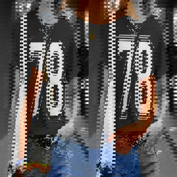 ナンバー78 バーシティスタイル ボールド スポーツ 誕生日 ジャージ Tシャツ 彼女への贈り物