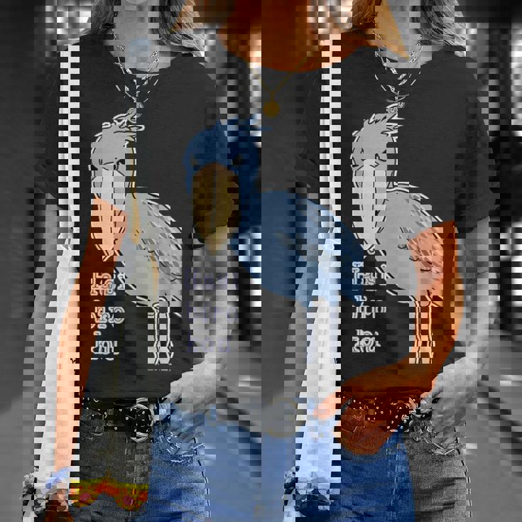 ハシビロコウさん『ビッグ プリント』青い鳥【どうぶつフレンズ】ゆるくて かわいい 動物園 長袖tシャツ Tシャツ 彼女への贈り物