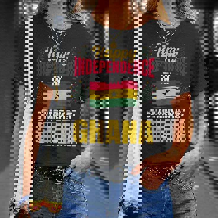 ハッピー独立記念日 ガーナ ガーナの歴史の誇り Tシャツ 彼女への贈り物