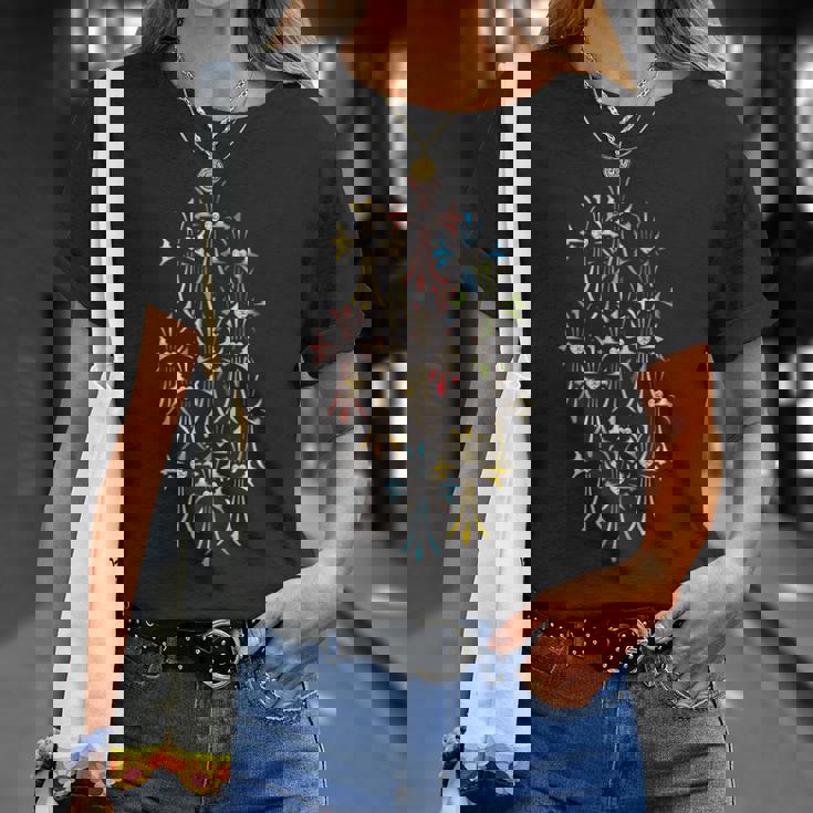 ハート ダイヤ クロス カラフル バリエーション 長袖tシャツ Tシャツ 彼女への贈り物