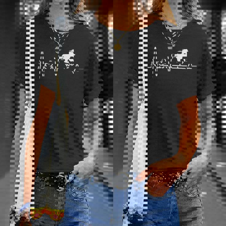 ハートビート、馬、馬好き、ライダー、贈り物、馬が大好き 長袖tシャツ Tシャツ 彼女への贈り物