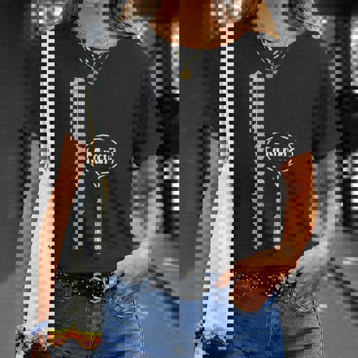 バスフルートとピッコロフルートのミーム 面白いフルートママ Flute Mum Humour Tシャツ 彼女への贈り物