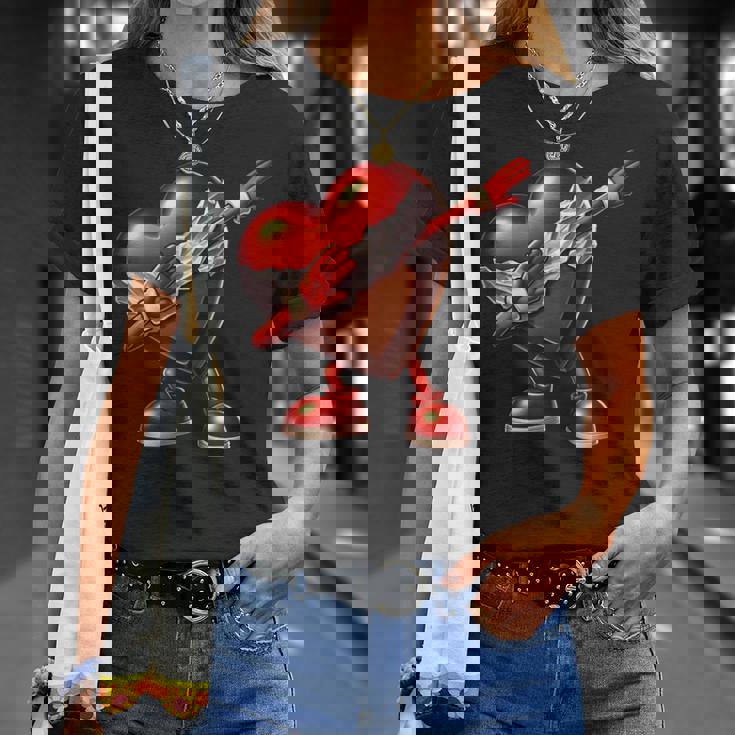 バレンタインデー チョコレート ハート ダビングデザイン Tシャツ 彼女への贈り物