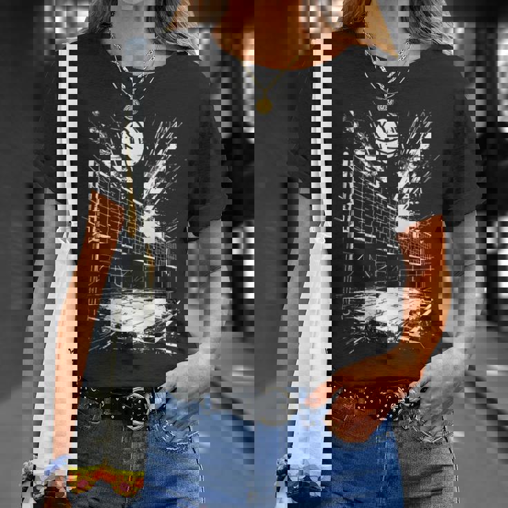 バレーボールのボールを描くバレーボーラー Tシャツ 彼女への贈り物