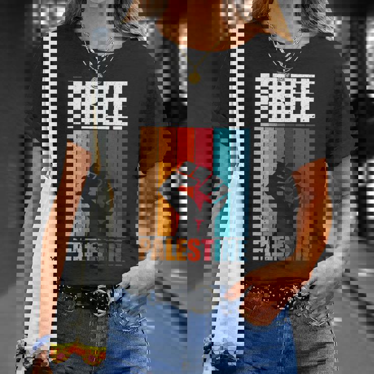 パレスチナ人のためのフリーパレスチナのレトロなビンテージデザイン 長袖tシャツ Tシャツ 彼女への贈り物