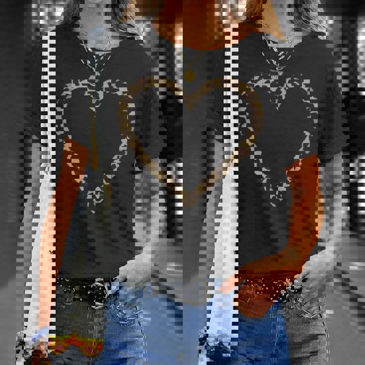 ヒョウ柄のハート Tシャツ 彼女への贈り物