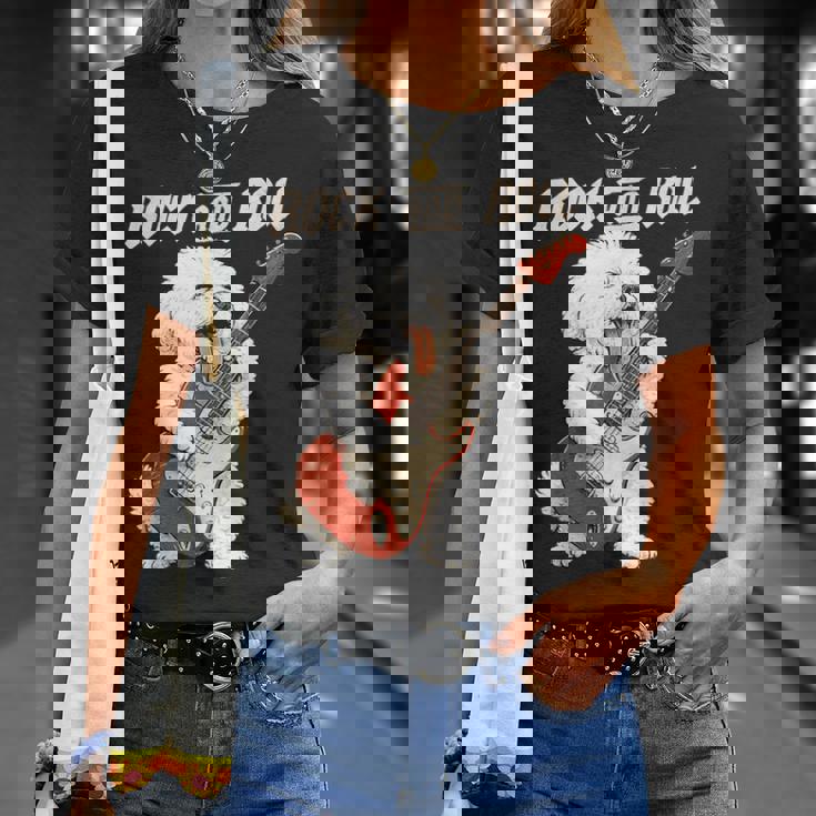 ビション・フリーゼ ギターを弾く ロックンロール 犬好き Tシャツ 彼女への贈り物