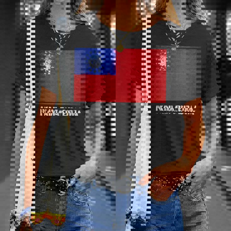 ビルマのミャンマー国旗 Tシャツ 彼女への贈り物