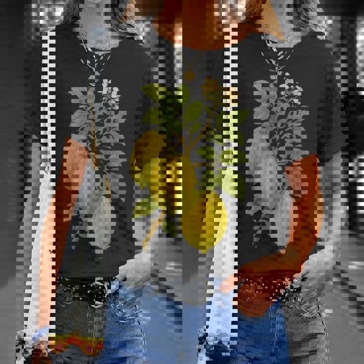 ビンテージ ボタニカル スターフルーツ 自然 アートプリント Tシャツ 彼女への贈り物