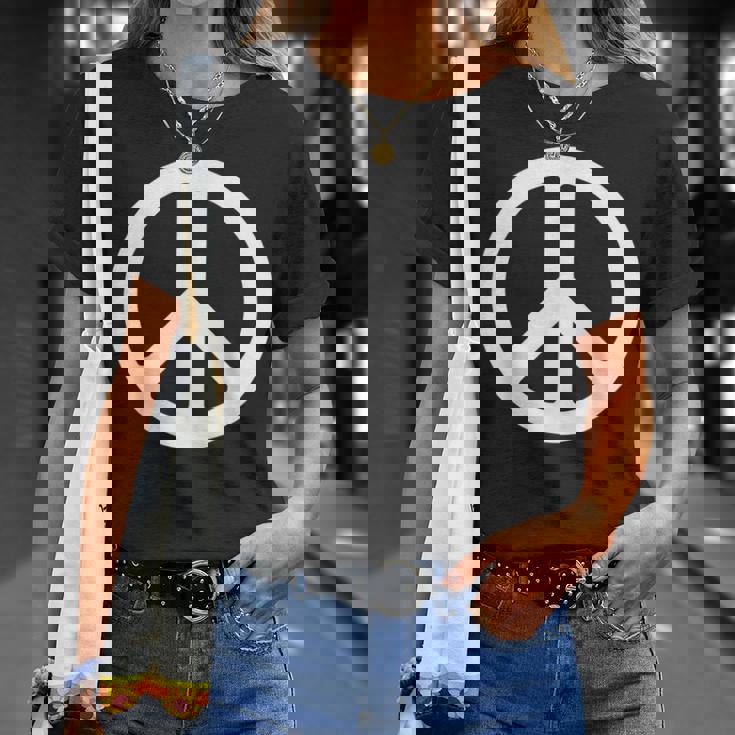 ホワイト ピースサイン Tシャツ 彼女への贈り物