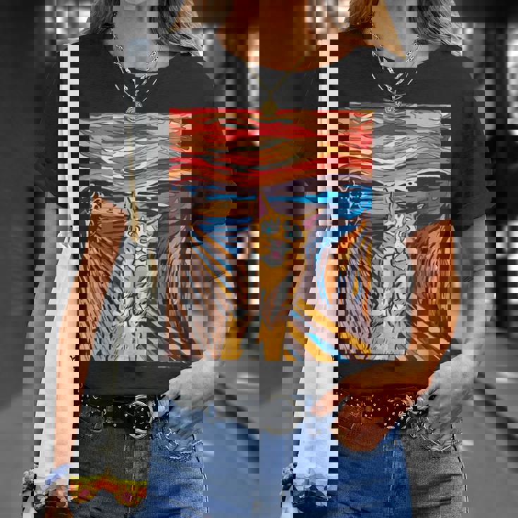 ファニー タビーキャット 絵画 ムンクの叫び パロディ Tシャツ 彼女への贈り物