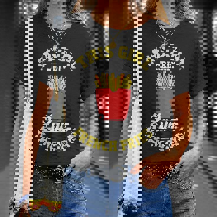 フライドポテト この子は本当にフライドポテトが好きなんだ フライドポテト Tシャツ 彼女への贈り物