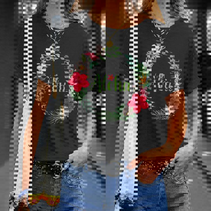 フラダンス フラ レッスン用 アロハ トロピカル ハワイ ハイビスカス かわいい 人気 プルメリア ハワイアン 黒 夏 Tシャツ 彼女への贈り物