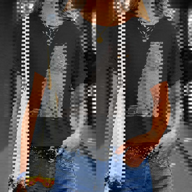 ブリティッシュショートヘアの猫 長袖tシャツ Tシャツ 彼女への贈り物