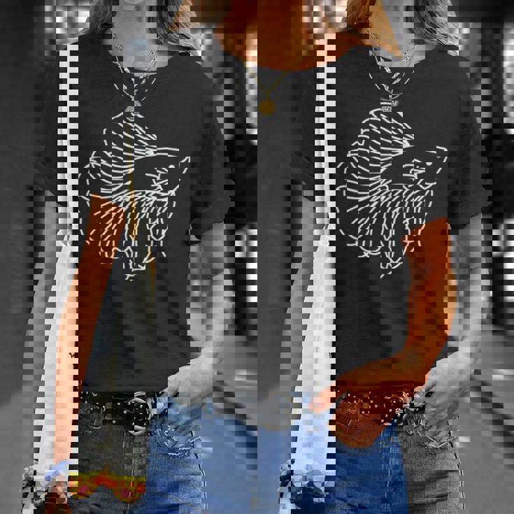 ベタ ラインアート アクアリウム 熱帯魚デザイン 長袖tシャツ Tシャツ 彼女への贈り物