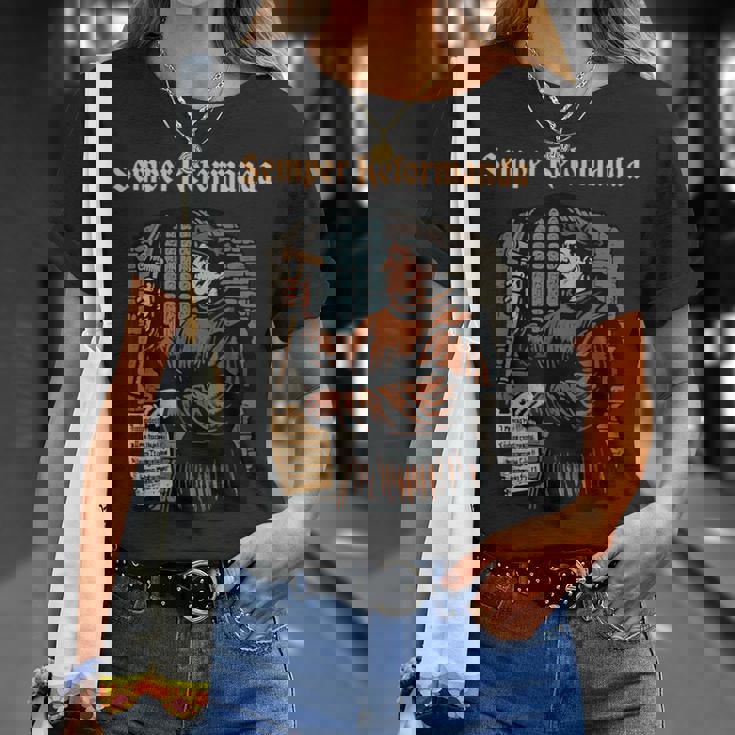 マルティン・ルター宗教改革 ゼンパー・レフォルマンダ・クリスチャン Tシャツ 彼女への贈り物