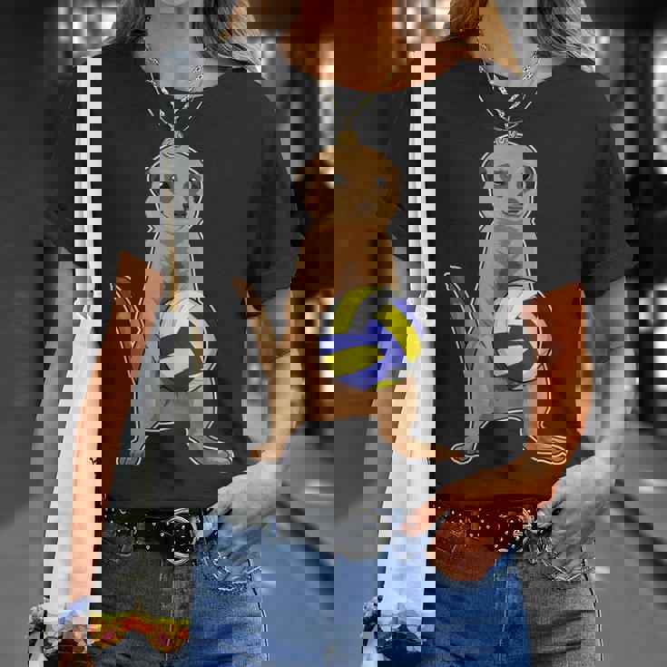 ミーアキャット バレーボール選手 バレーボール スポーツ Tシャツ 彼女への贈り物