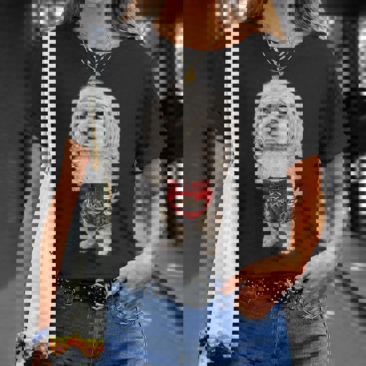 ムエタイキックボクシングチャンピオンとしてのマルチーズドッグ Tシャツ 彼女への贈り物