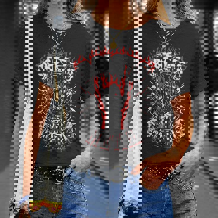 メタルフィンガーギフト ヘビーウルトラハードロック 嘔吐 ユーモア Tシャツ 彼女への贈り物