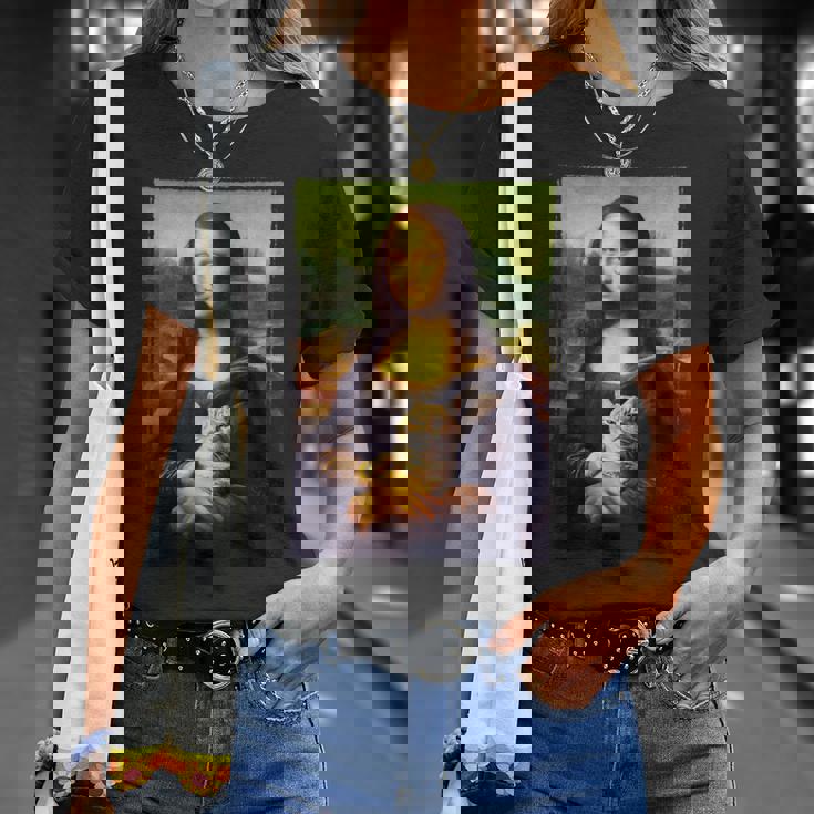 モナリザ と 猫 美術 教師 絵画 と 猫 恋人 Tシャツ 彼女への贈り物