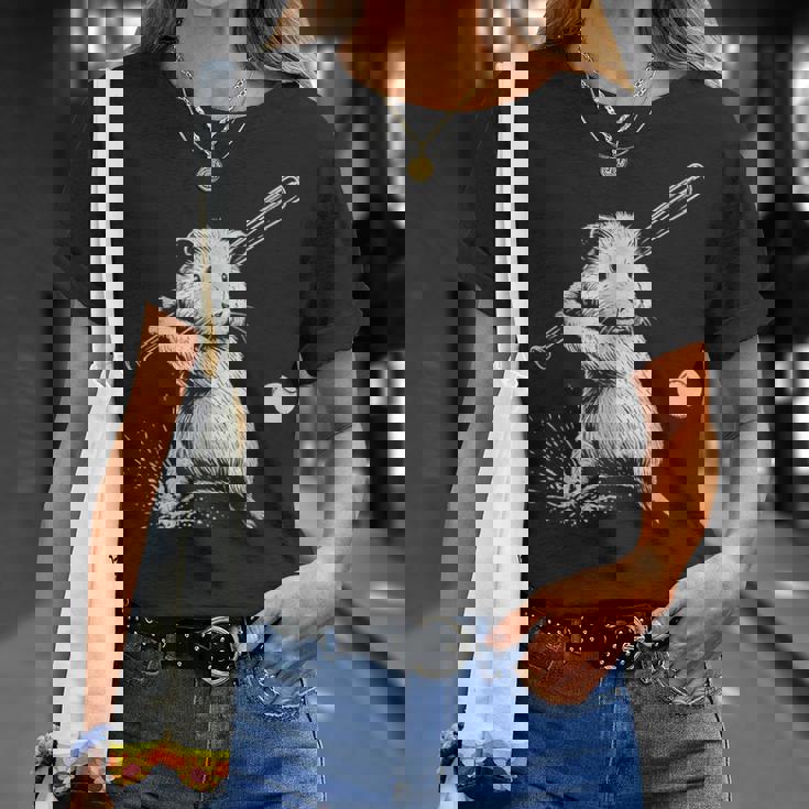 モルモット 野球 スポーツ ペット好き Tシャツ 彼女への贈り物