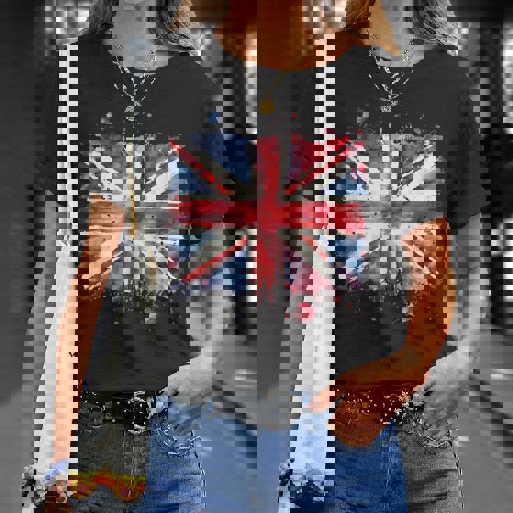 ユニオンジャック インクスタイル アート イギリス国旗 イギリス 国旗 イギリス Tシャツ 彼女への贈り物