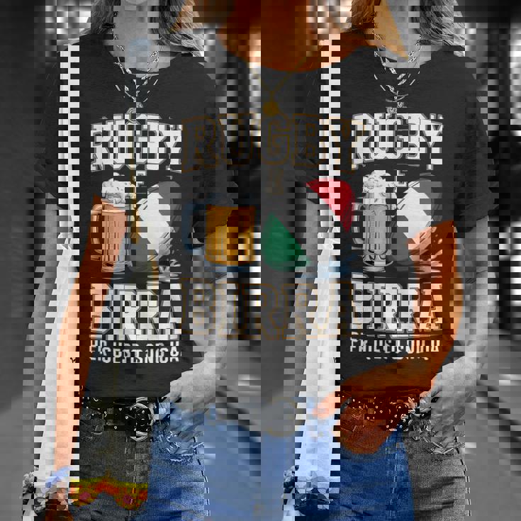 ラグビーとビール だからこそ私はここにいます イタリアのラグビーファン Tシャツ 彼女への贈り物