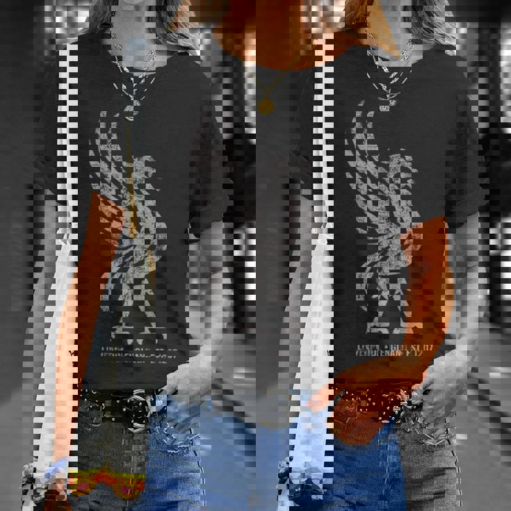 リバプール イングランド Est1207 Colossal Liverbird Grey Age Tシャツ 彼女への贈り物