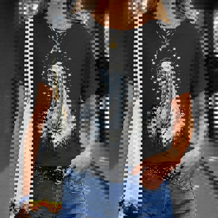 ルルドの聖母マリア 強力なシンボル 母マリア Tシャツ 彼女への贈り物