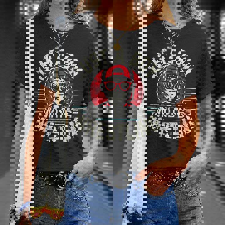 レスリングが大好きな少年 少年&キッズ レスラー Tシャツ 彼女への贈り物