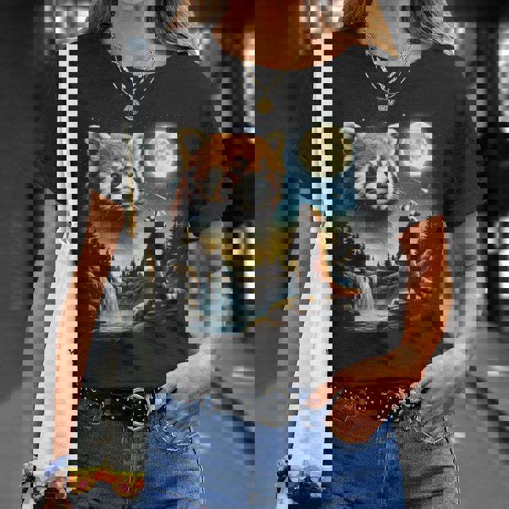 レッサーパンダ ハウリング トゥ ザ ムーン ミーム おもしろ 90年代 レッサーパンダ Tシャツ 彼女への贈り物