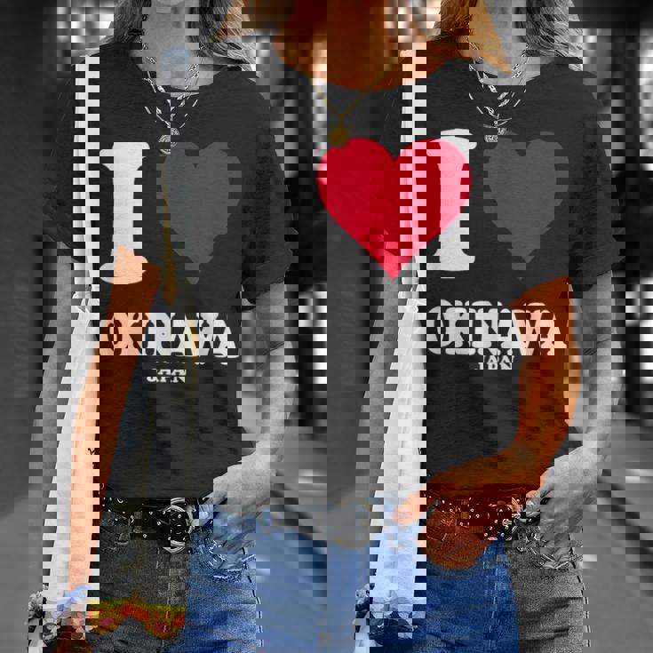 レッドハート I Love 沖縄 Tシャツ 彼女への贈り物