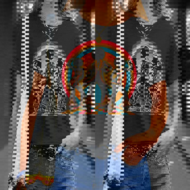 レトロ アフロ ソウル 音楽 グルーヴ ダンス ファンキー ディスコ Tシャツ 彼女への贈り物