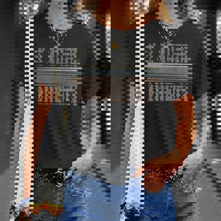 レトロ セントマイケル ミネソタ 長袖tシャツ Tシャツ 彼女への贈り物