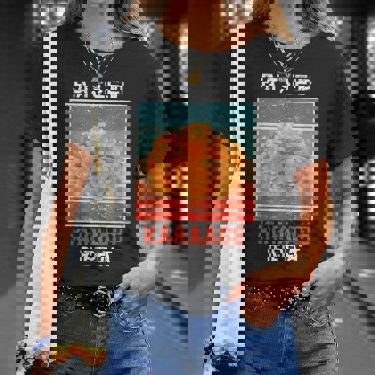 レトロ 食べる 寝る からあげ リピート ヴィンテージ からあげ フード好き Tシャツ 彼女への贈り物