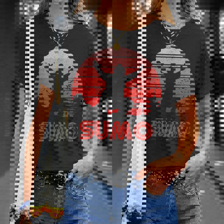 レトロサンセット相撲 Tシャツ 彼女への贈り物