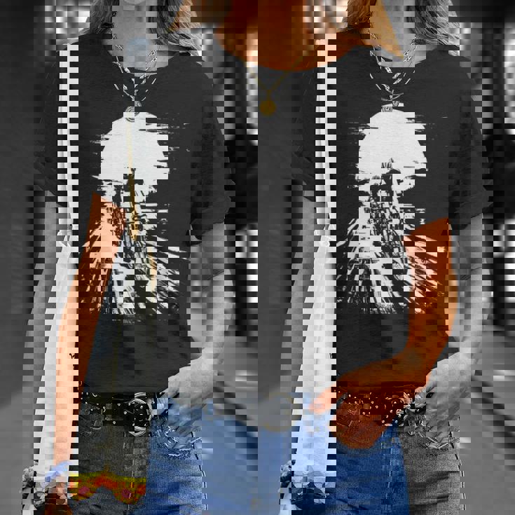 レーシング・サイクリスト、バイカー・サイクリズムを描く 長袖tシャツ Tシャツ 彼女への贈り物