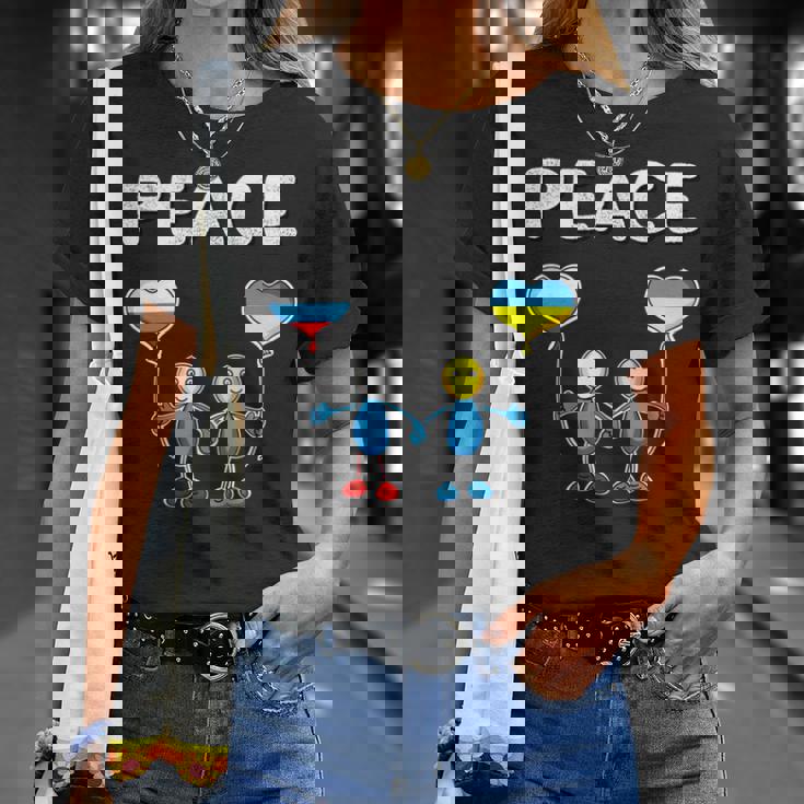 ロシアとウクライナの間の平和 長袖tシャツ Tシャツ 彼女への贈り物