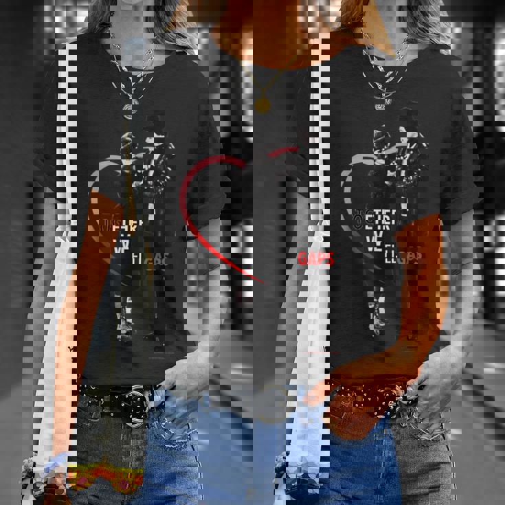 ロッキーみんなでギャップを埋める Tシャツ 彼女への贈り物