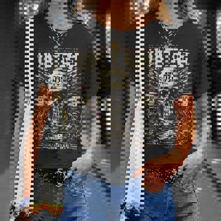 ヴィンテージ 1970 1970年誕生 誕生日 スカル バイカー バイク Tシャツ 彼女への贈り物